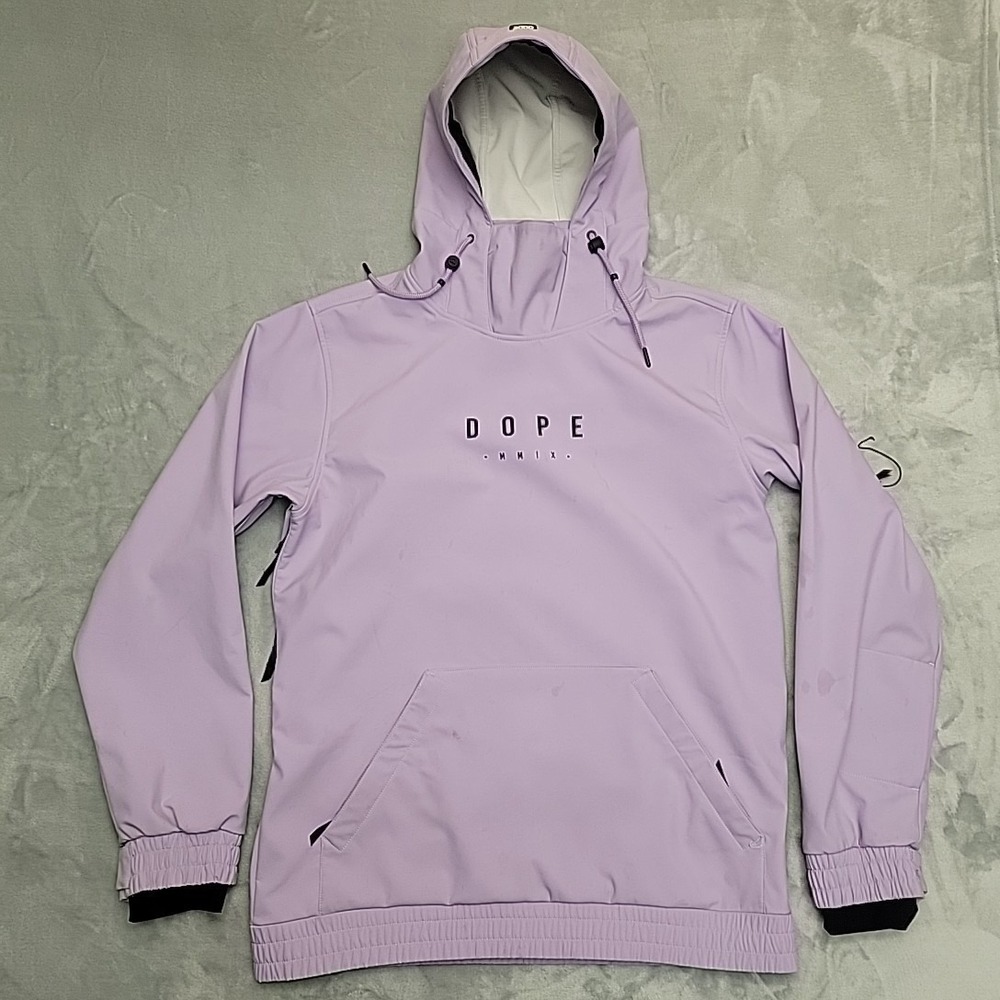 Dope Snow Yeti Snowboard Jacket Men Medium Purple Pullover Softshell Hoodie Ski